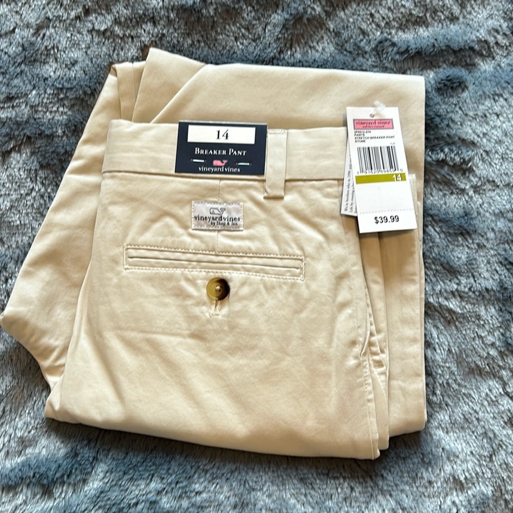 NWT Vineyard Vines Boys 14 Breaker Pants Stone